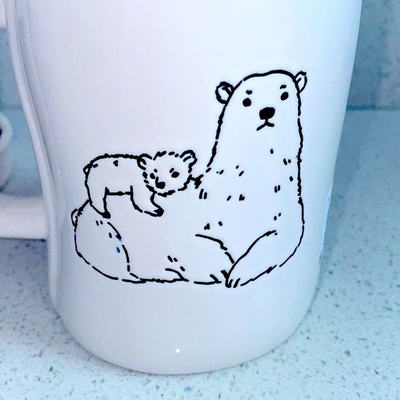 ❗️RAE DUNN MAMA BEAR DUAL SIDED TIFFANY BLUE MODERN FARMHOUSE HOLIDAY MUG - Picture 4 of 7